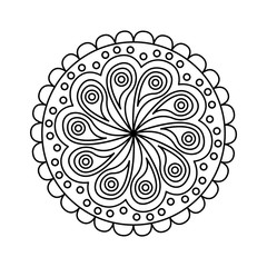 Mandala for coloring. Round vector pattern with decorative elements. Decoration for book, design, illustration, games, relax and meditation.