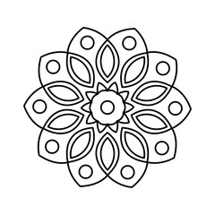 Mandala for coloring. Round vector pattern with decorative elements. Decoration for book, design, illustration, games, relax and meditation.