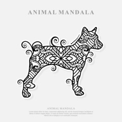 Dog Mandala Vector Line Art Style