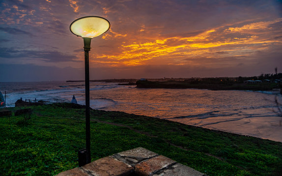 Diu, beautiful view of Arabian Sea from the INS Khukri memorial in Diu, Union territory of Daman and Diu, India