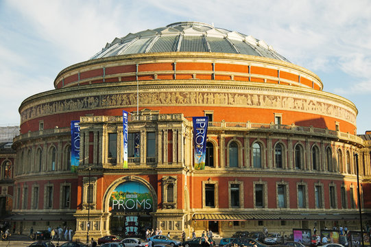 London, UK, August 5, 2007 : The Royal Albert Hall music concert hall theatre in Kensington home of the proms a popular travel destination tourist attraction landmark stock photo image
