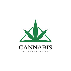 Cannabis marijuana hemp leaf logo