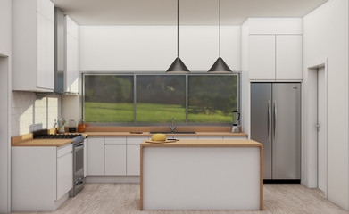 Nordic kitchen 1 3D Rendering 3D Illustration