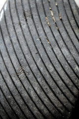 Fototapeta premium Worn Out Bottom Grooves on the Soles of Shoes Trainers Close Up