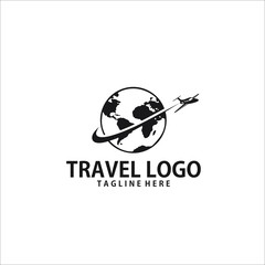 Obraz premium travel logo design template silhouette vector icon