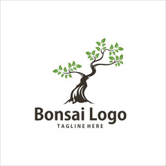 Fototapeta premium bonsai logo design template silhouette vector icon