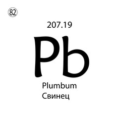 Plubum chemical element. The inscription in Russian and English is Plubum. vector illustrator eps ten