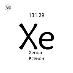 Xenon chemical element. The inscription in Russian and English is Xenon. vector illustrator eps ten