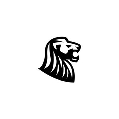 abstract lion head icon logo design
