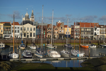 Marina in Traditional Dutch Seaside Town Vlissingen, Zeeland, Netherlands