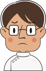 Obraz premium 困った顔の白衣の男性