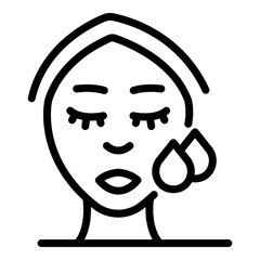 Wrinkles woman face icon. Outline wrinkles woman face vector icon for web design isolated on white background