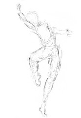 Fototapeta na wymiar Ballet dancer. Sketch silhouette. tradional art illustration