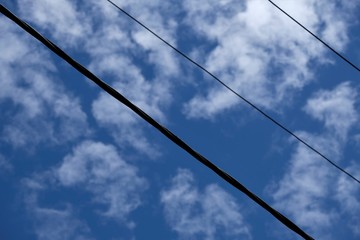 High voltage utility pole cables