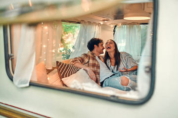 Couple in motor home