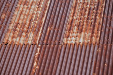 Photo of old rusty tin roof