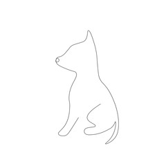 Cute dog line drawing. Vector illustration