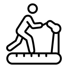 Running treadmill icon. Outline running treadmill vector icon for web design isolated on white background