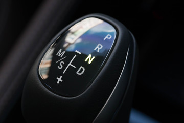 Automatic gear lever closeup