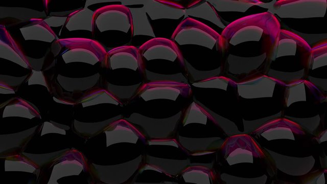 3d animation displaced black and red movement sphere ornament futuristic motion seamless loopable