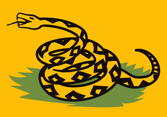 libertarian rattlesnake viper serpent yellow flag - 373283939