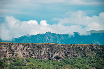 clouds over the big mountains
