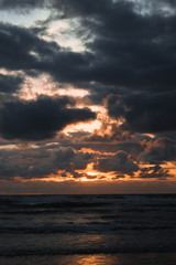 cloudy sunset at the ocean 