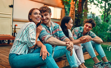 Friends having fun outdoors