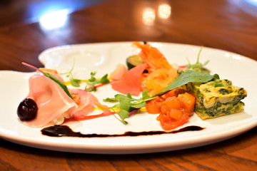 salmon with salad