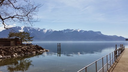 View of Lake Geneva Switzerland