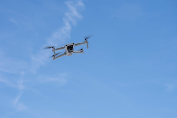 Fototapeta na wymiar Drone flying through the sky