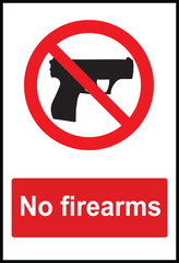 No firearms signs and symbols