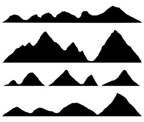 Set Mountains silhouettes