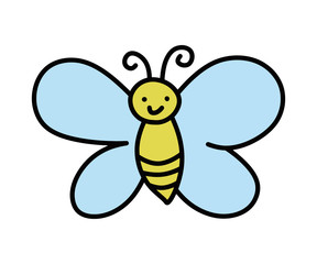 Cartoon butterfly counting game. Vector Illustration for children education. How many wings does the butterfly have