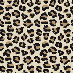 Leopard skin seamless vector pattern texture. Abstract Wild Animal Skin Print in flat style. Geometric Design. © Iuliia