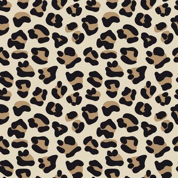 Leopard skin seamless vector pattern texture. Abstract Wild Animal Skin Print in flat style. Geometric Design.