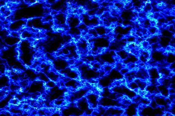 blue thunderbolt break out glow mineral texture on black marble