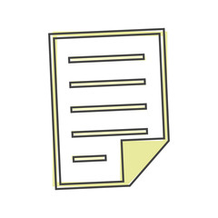 Vector icon of the document. Illustration of a business document cartoon style on white isolated background.