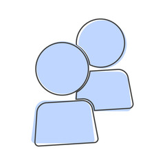 Vector user chat icon. People interaction symbol cartoon style on white isolated background.