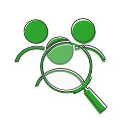 Vector icon of employee search, handhunter. Symbol of work. Job symbol cartoon style on white isolated background.