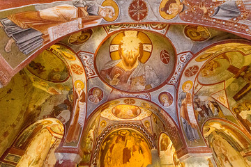 Fototapeta na wymiar Historical cave church known as Apple Church, Cappadocia, Turkey