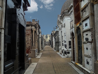 Fototapeta na wymiar La Recoleta Cemetery in the Recoleta neighbourhood of Buenos Aires, Argentina.
