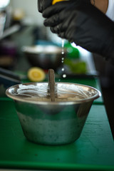 pouring lemon 