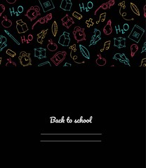 Back to school. Cover for a school notebook. Vector illustration.