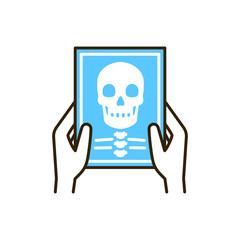 Thorax x-ray screening line color icon. Medical examination. Sign for web page, mobile app, button, logo. Vector isolated button. Editable stroke.