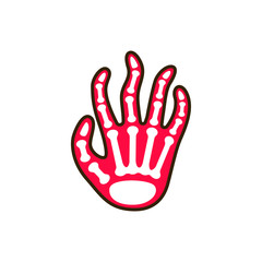 Fototapeta na wymiar Fingers arthritis line color icon. Inflammation joint. Sign for web page, mobile app, button, logo. Editable stroke