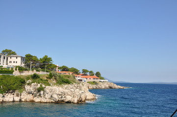 view of the coast of the mediterranean sea in croatia