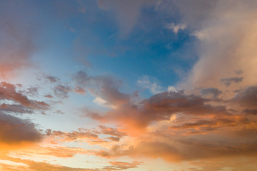 Naklejka na ściany i meble background of sunset golden clouds