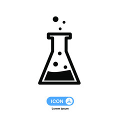 test tube icon vector isolated on white background