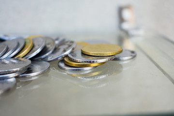 a bulk view of indian coins